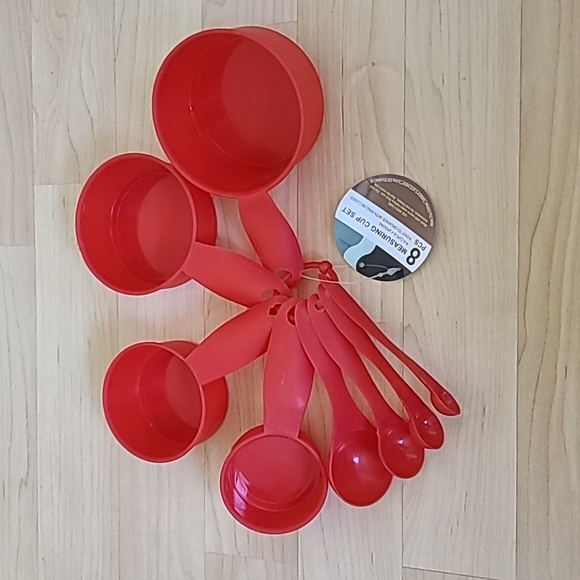 8PCS Measuring Cups and Spoons Set, Stackable Plastic Measuring Spoons Cups - Picture 2 of 4